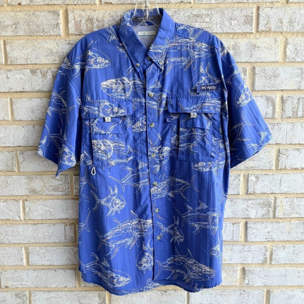 Columbia Short Sleeve Button Up Super Bahama Collared Shirt Men's Size S